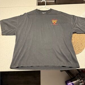Black Short Sleeve Graphic Tee with Small Chest Logo